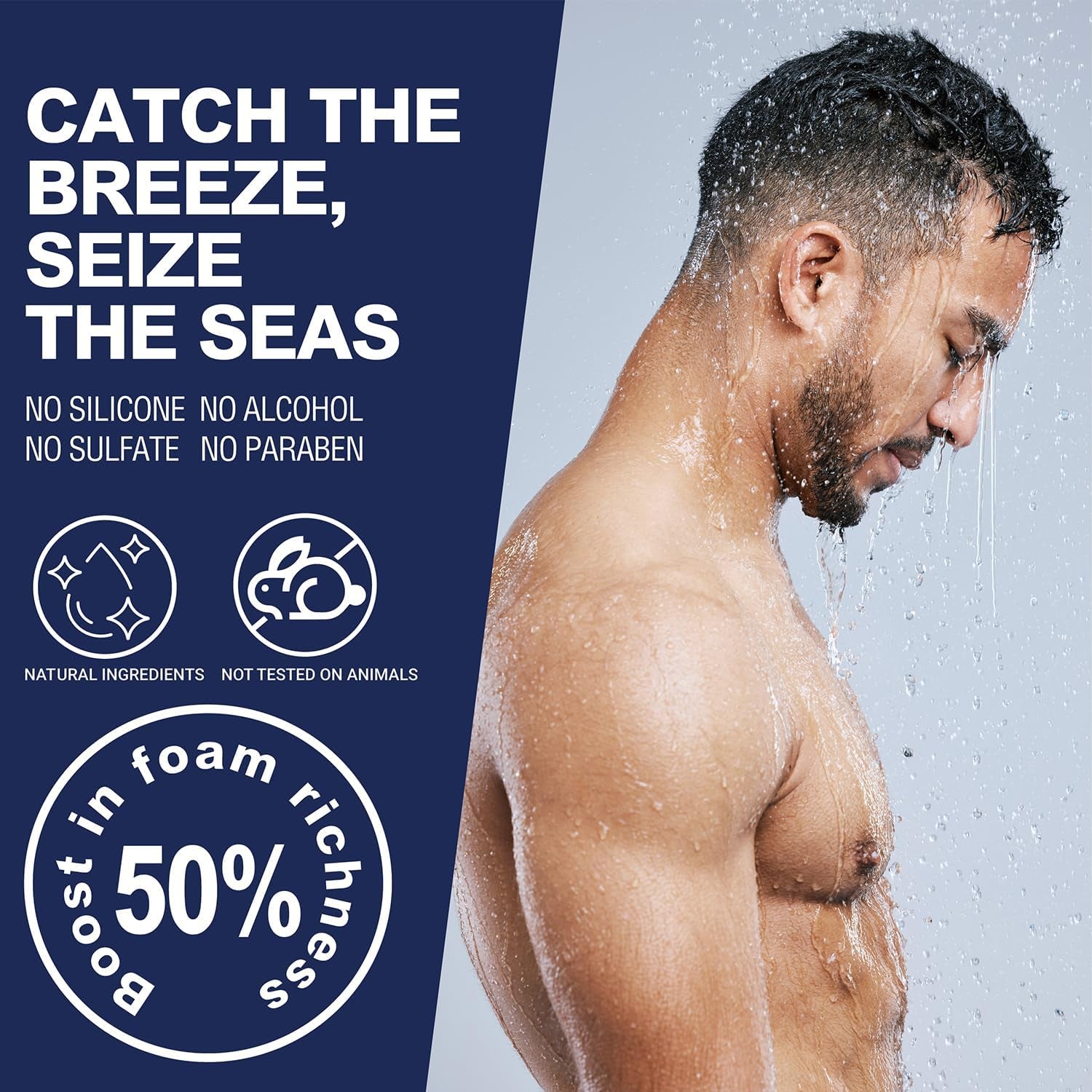 Spa Gifts Set for Men, 3Pcs Bath Gift Box with Fresh Ocean Scent, Body and Earth Bodywash Set with Shower Gel, Body Lotion and Shampoo. Birthday Fathers Day Gifts Baskets for Him, Dad, Husband, Boyfriend