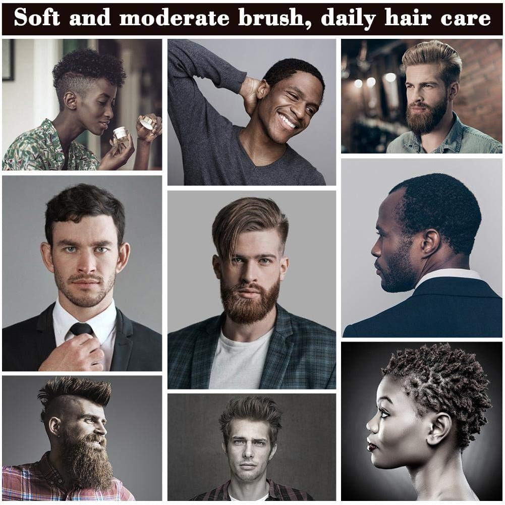 Brush, Hair Comb with Wooden Handle, Real Soft Hair Brush Wild Boar Bristle Brush in Beech Wood Color Hair Comb with Wooden Handle Styling Tool for Beard Care Beard Brush