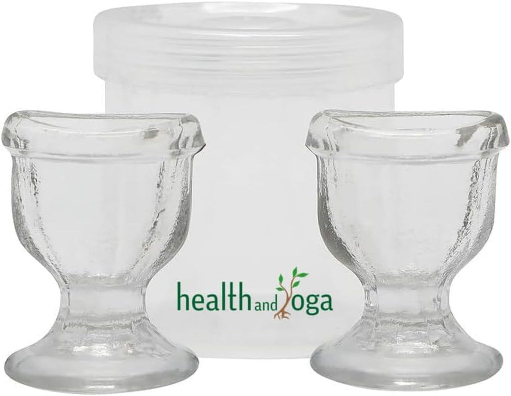 Chilleyes Transparent Glass Eye Wash Cup - Effective Eye Rinse and Cleansing – Eco-Friendly, Non-Reactive, Safe and Comfortable (Set of 2)