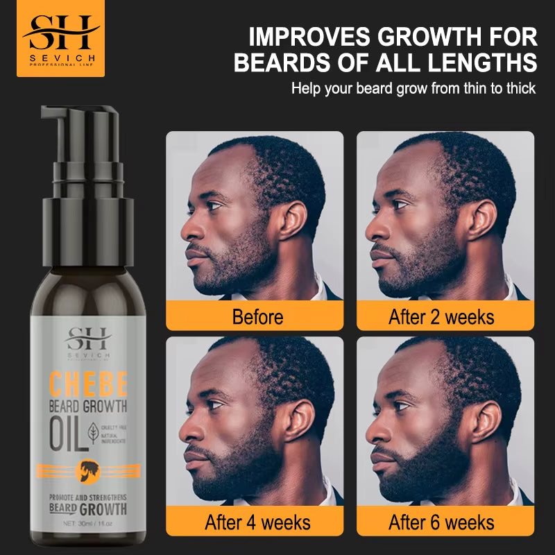 Men Beard Growth Essential Chebe Fast Beard Growth Enhancer Professional Hair Loss Treatment Products Beard Care Serum