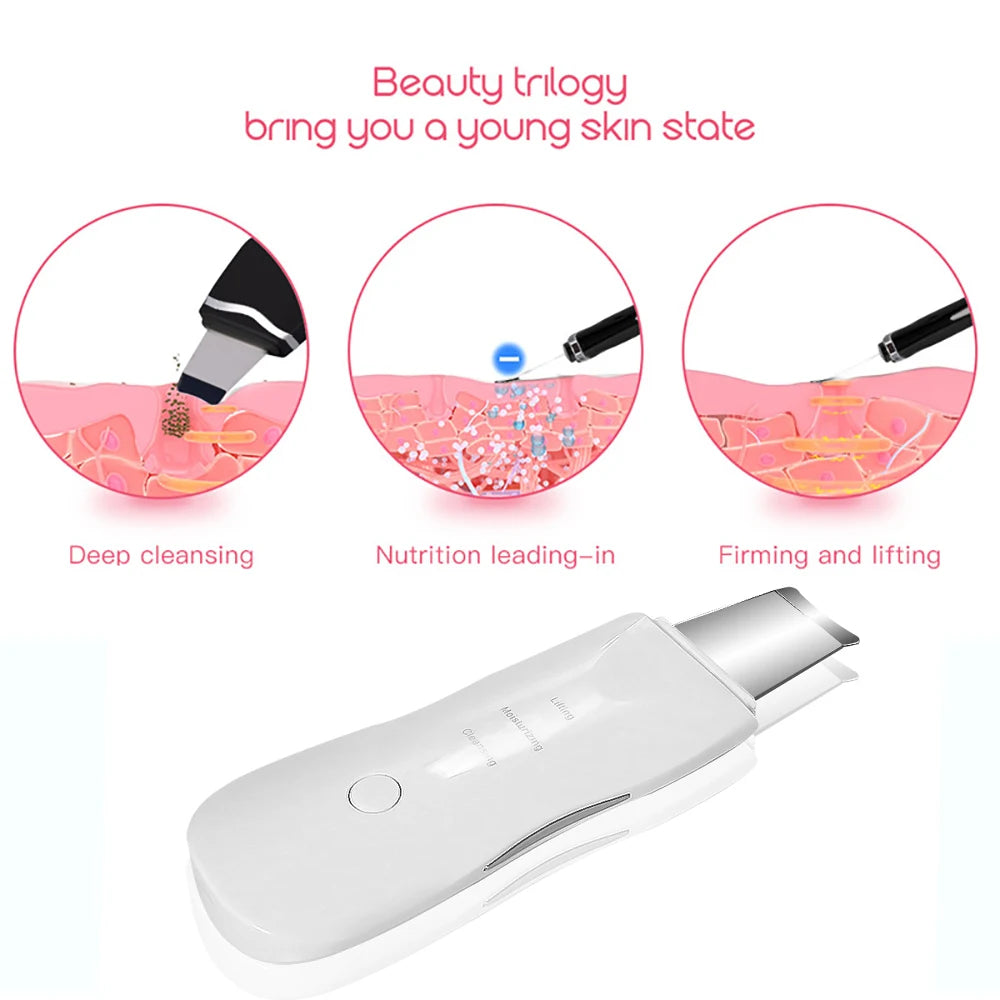 Vibration Facial Massage Skin Scrubber Cleaner Ion Acne Blackhead Remover Peeling Shovel Cleaner Facial Massager Skin Care