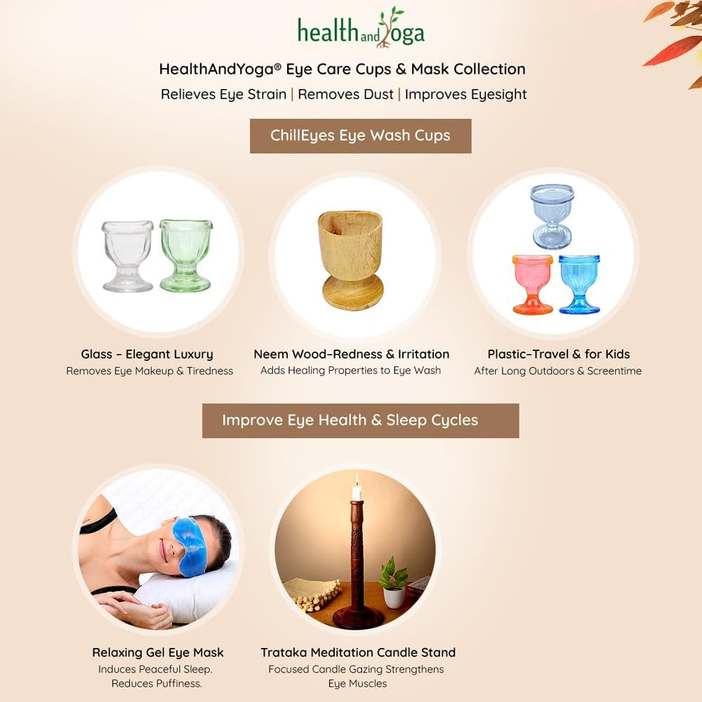 Chilleyes Transparent Glass Eye Wash Cup - Effective Eye Rinse and Cleansing – Eco-Friendly, Non-Reactive, Safe and Comfortable (Set of 2)