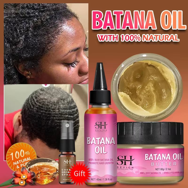 Fast Hair Growth Set Batana Oil Traction Alopecia Hair Mask anti Break Loss Hair Growth Oil Baldness Treatment Batana Essential