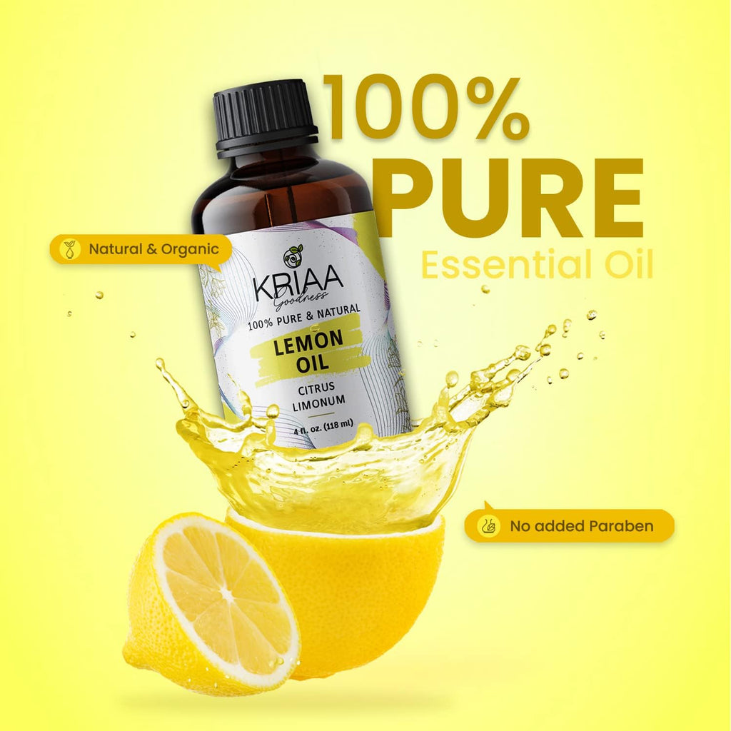 True Lemon Essential Oil 4Oz with Dropper - Pure Aromatherapy for Diffuser, Spray, Soap, Massage, Candles, Body Wash, Shower Steamers, and Multi-Use Fragrance Huile Essentielle