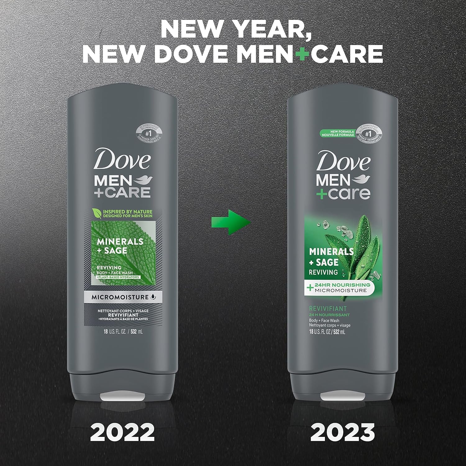 Dove Men+Care Elements Body Wash, Minerals and Sage, 530Ml