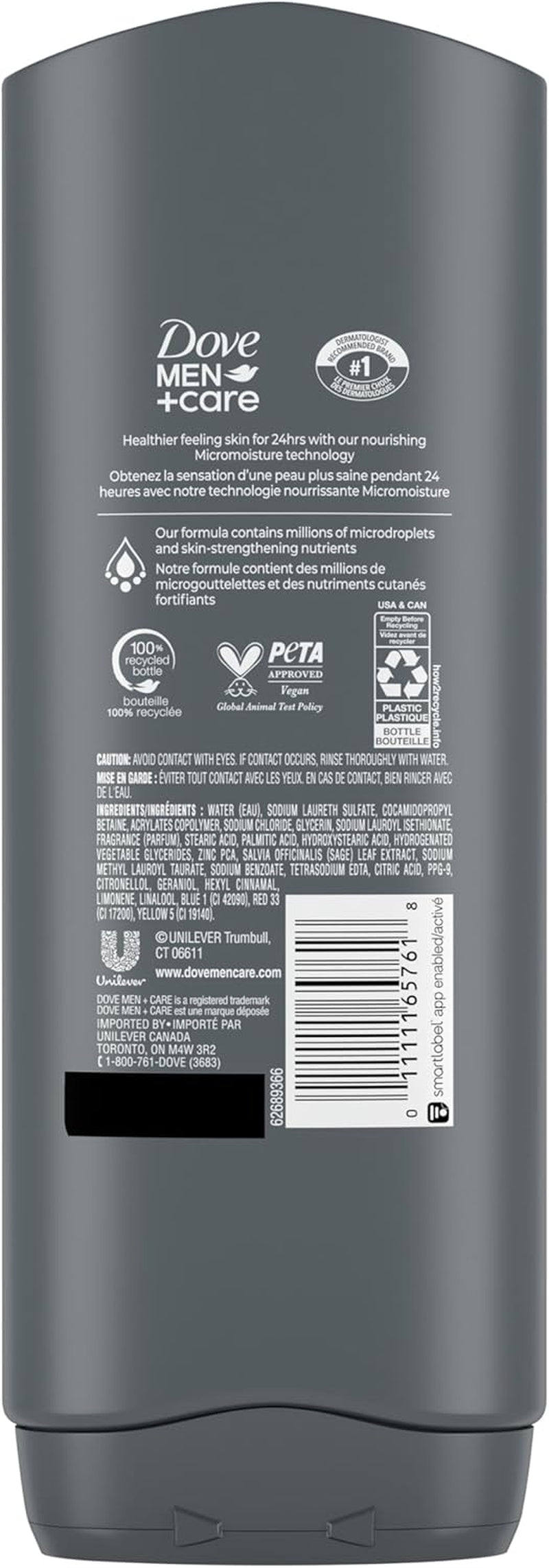 Dove Men+Care Elements Body Wash, Minerals and Sage, 530Ml