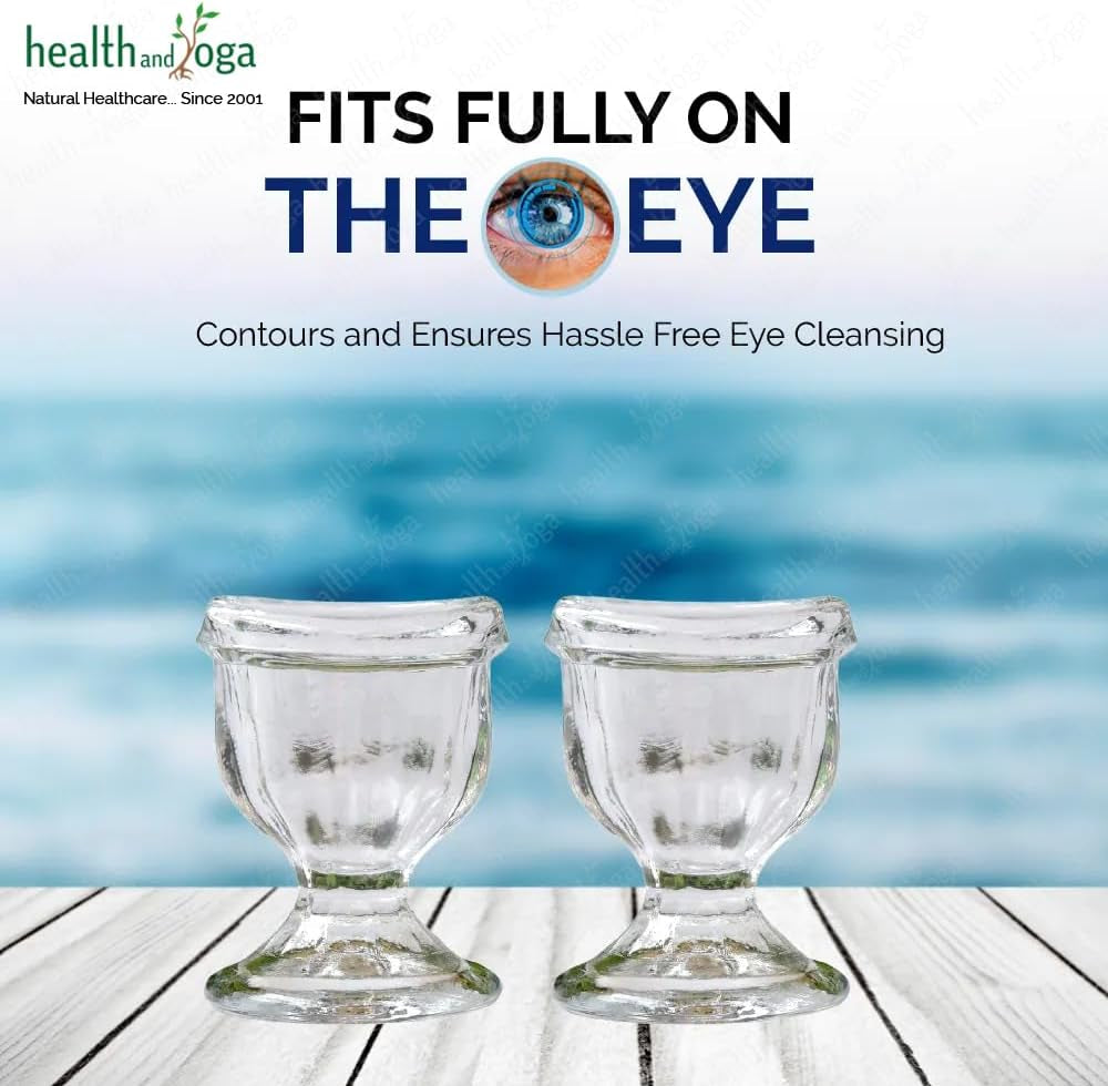 Chilleyes Transparent Glass Eye Wash Cup - Effective Eye Rinse and Cleansing – Eco-Friendly, Non-Reactive, Safe and Comfortable (Set of 2)