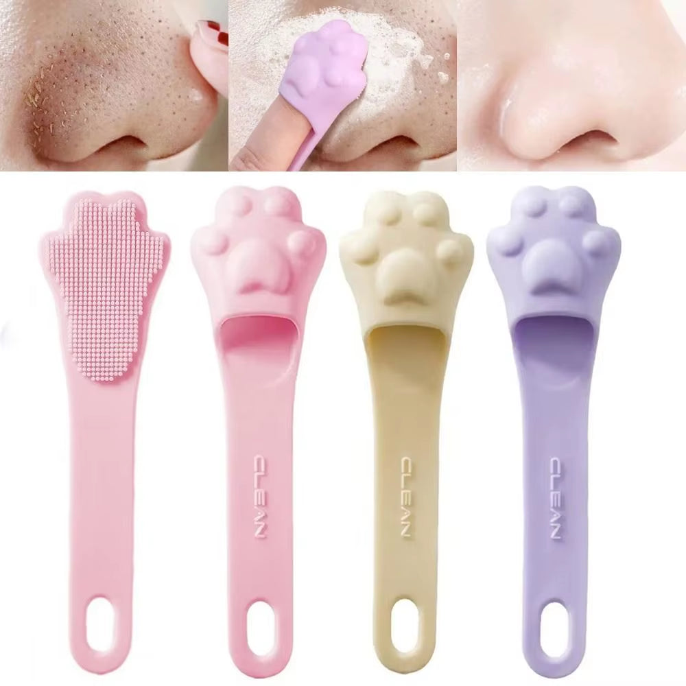 Silicone Facial Cleansing Brush Flexible Reusable Blackhead Remover Brush Soft Cat Claw Finger Massage Brushes Facial Cleansing