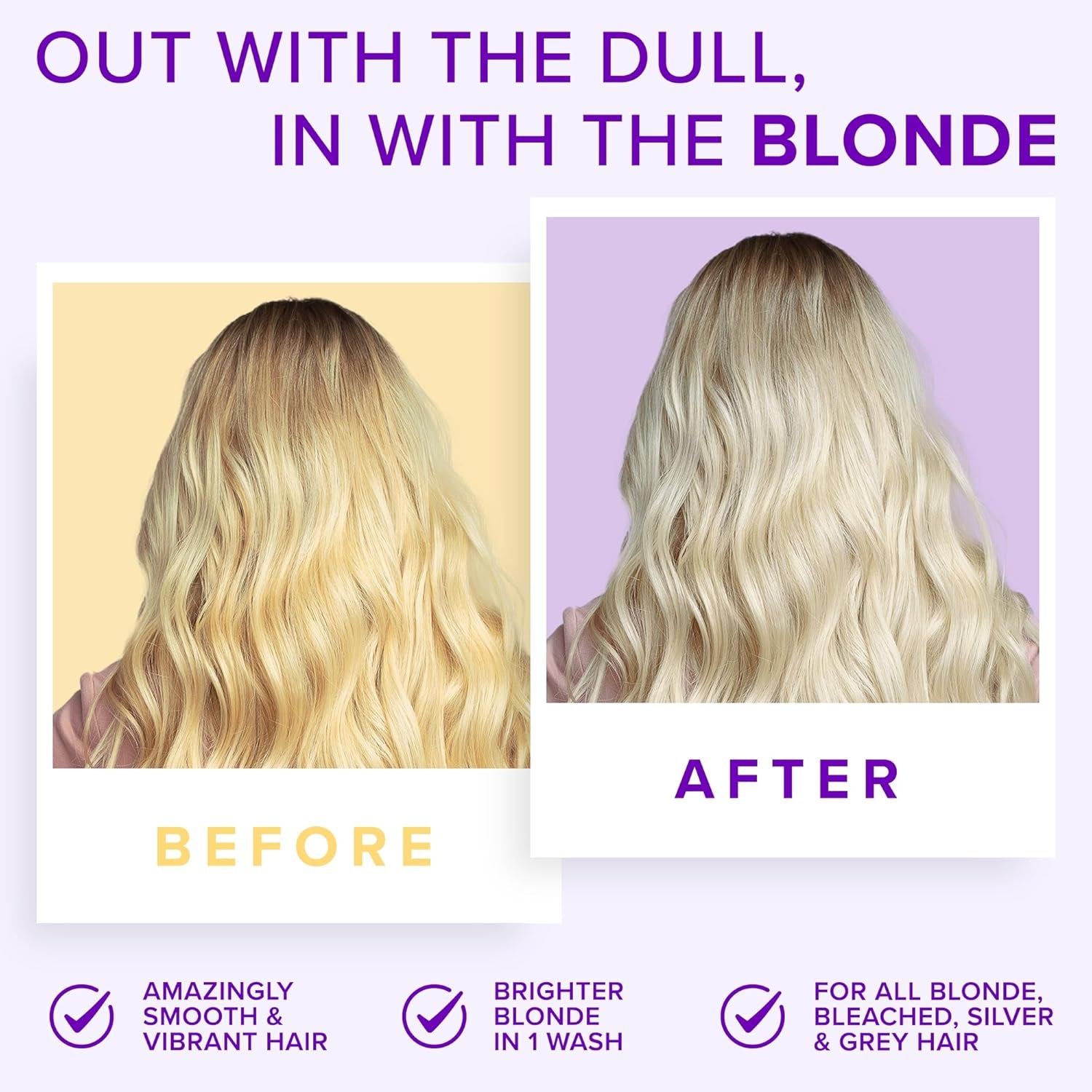 Purple Shampoo for Blonde Hair Blonde Shampoo (500Ml) SULPHATE FREE Blue Shampoo Toner for Blonde Hair Removes Brassy Tones - Silver Shampoo for Bleached Platinum Gray Hair No Yellow Shampoo