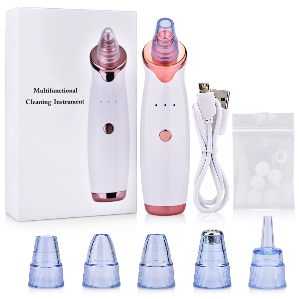 Electric Vacuum Suction Blackhead Remover USB Rechargeable Facial Pore Acne Cleaner Comedone Spot Ore Cleansing Pimple Extractor