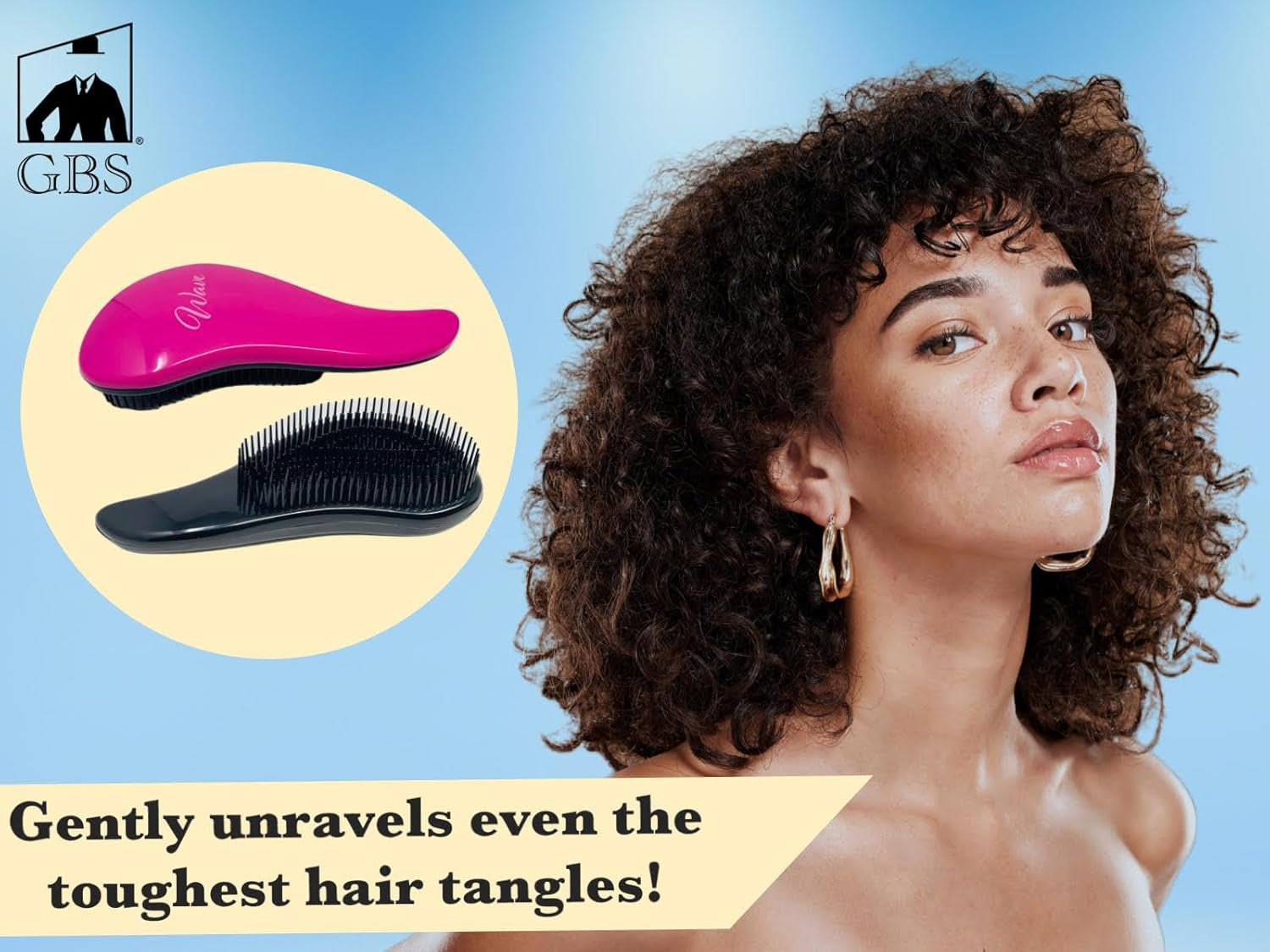 Wave Detangling Brush - Best Hair Massage Brush for Straight, Curly, Wavy, Thick, Thin, Wet, Dry Hair, Premium Wave Detangling Brush Detangle Soft Bristles for Women, Men, and Kids (Pack of 3)