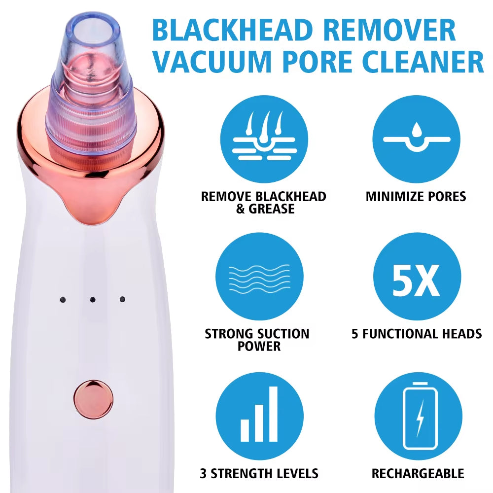 Facial Blackhead Remover Electric Acne Cleaner Blackhead Black Point Vacuum Cleaner Tool Black Spots Pore Cleaner Machine