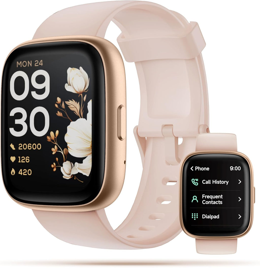 Smart Watch, 1.83" Touch Screen Smartwatch with Alexa Built-In IP68 Waterproof, Pedometer for Men and Women (Pink)