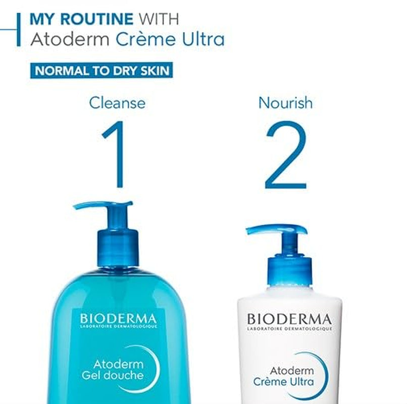 Bioderma - Atoderm Shower Gel Body Wash - Moisturizing Face and Body Cleanser for rmal to Dehydrated Sensitive Skin