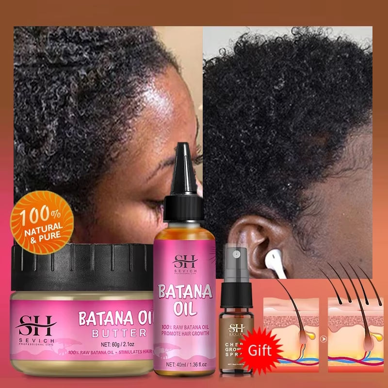 Fast Hair Growth Set Batana Oil Traction Alopecia Hair Mask anti Break Loss Hair Growth Oil Baldness Treatment Batana Essential