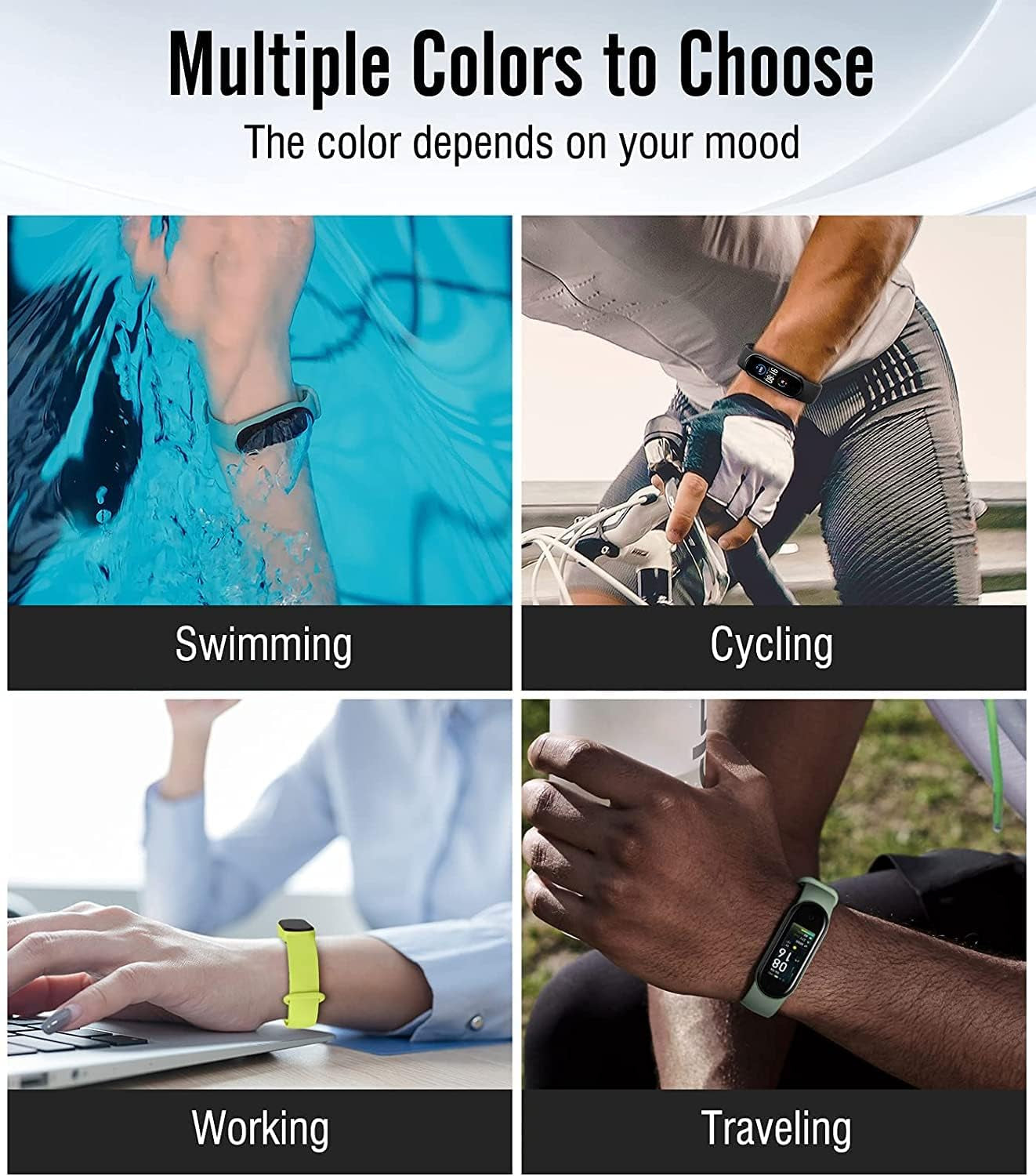 8 Pack Bands Replacement for Xiaomi Mi Band 7 Strap Wristbands Compatible with Mi Band 7 Smartwatch Accessories Colorful Bracelet for Women Men Silicone Smart Watch Xiaomi MI Band 7 Wrist Band