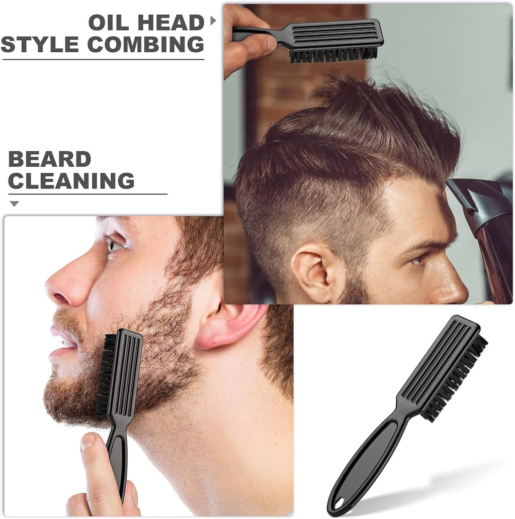 6-Piece Barber Blade Cleaning Brush Set - Nylon Clipper Cleaner Brushes for Men (Red/Black)