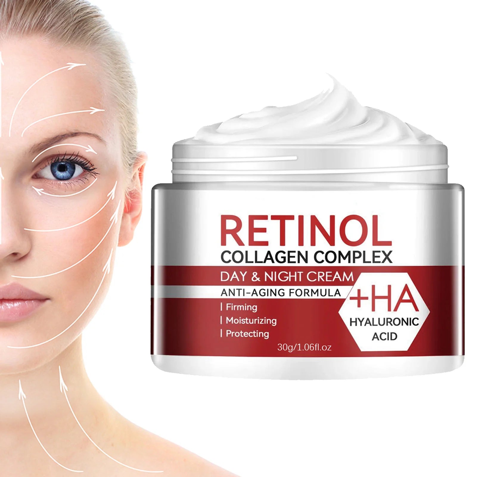 Retinol Face Moisturizer Moisturizing Retinol Cream Anti-Wrinkle Aging Moisturizing Shrink Pores Whitening Smooth Retinol Cream