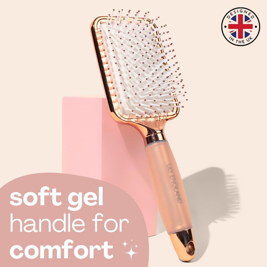Paddle Brush Best for Detangling, Straightening Hair and Blowdrying, Rose Gold Hairbrush