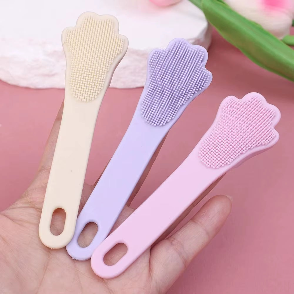 Silicone Facial Cleansing Brush Flexible Reusable Blackhead Remover Brush Soft Cat Claw Finger Massage Brushes Facial Cleansing