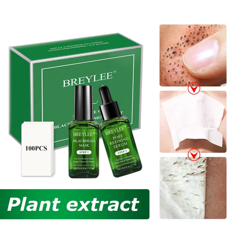 Blackhead Removing Kit Pore Refining Blackhead Remover Serum Acne Treatment Shrinks Pore Peel off Facial Cream Skin Care