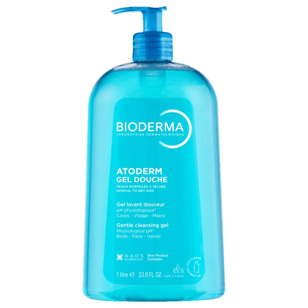 Bioderma - Atoderm Shower Gel Body Wash - Moisturizing Face and Body Cleanser for rmal to Dehydrated Sensitive Skin