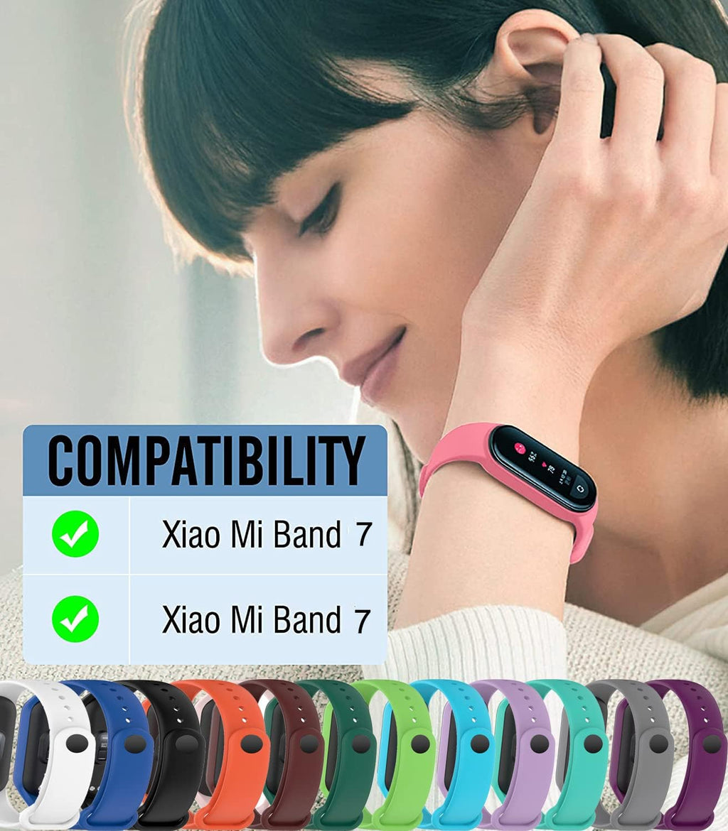 8 Pack Bands Replacement for Xiaomi Mi Band 7 Strap Wristbands Compatible with Mi Band 7 Smartwatch Accessories Colorful Bracelet for Women Men Silicone Smart Watch Xiaomi MI Band 7 Wrist Band