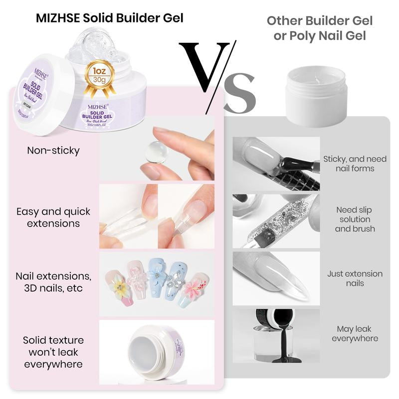 MIZHSE Solid 3D Nail Gel – Sculpt Flowers & Shapes Easily | Clear & White