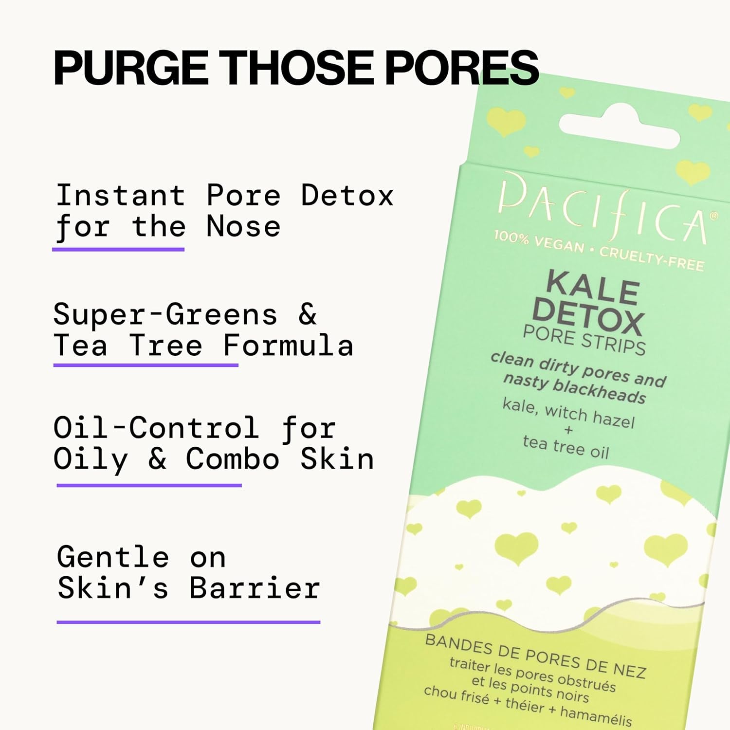 - Blackhead Remover Strips Nose Strips - Kale Detox Skin Care - Deep Cleansing Nose Strips W/Instant Pore Unclogging - Oil-Free, Non-Comedogenic Use Vegan, Clean Beauty Dermatologist Tested