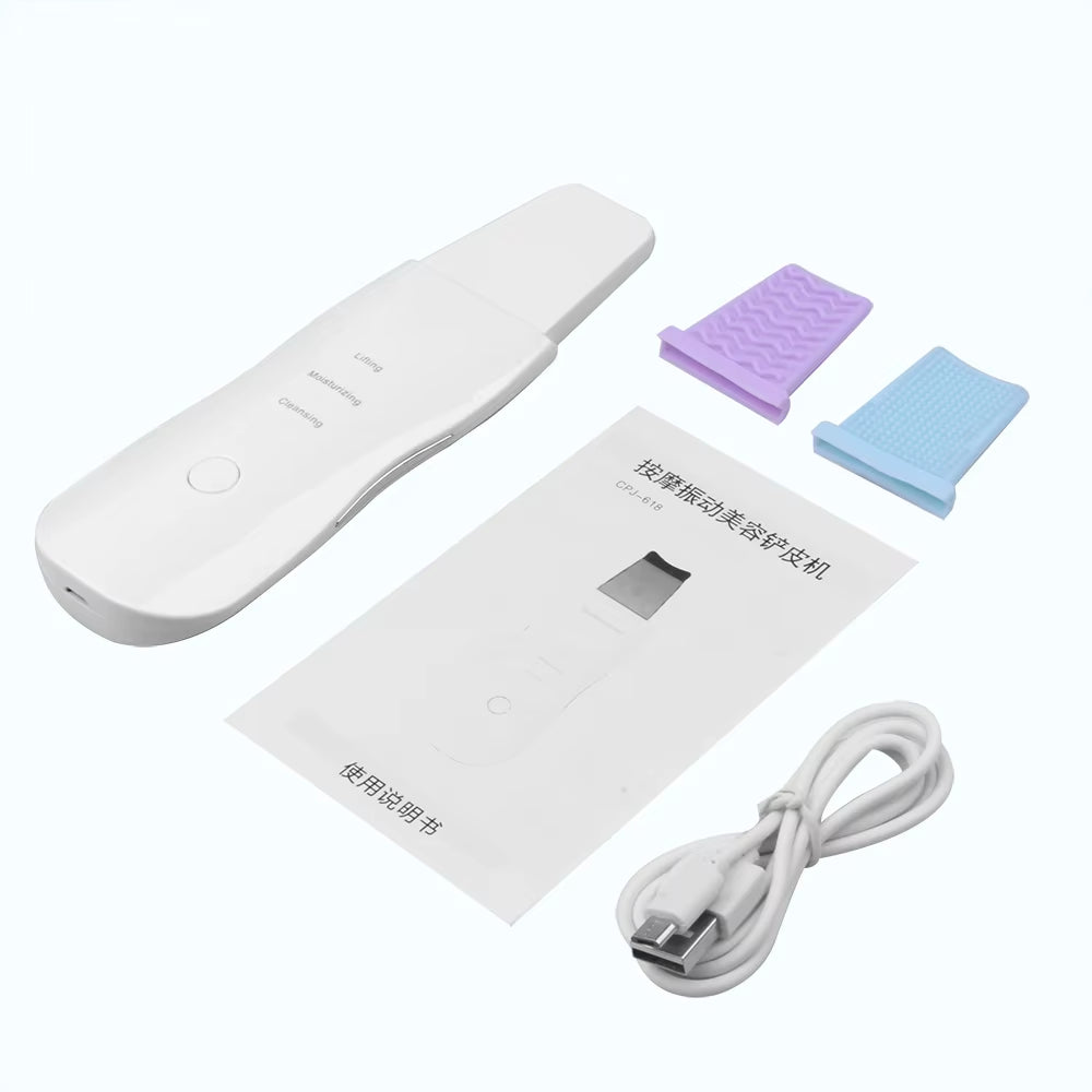 Vibration Facial Massage Skin Scrubber Cleaner Ion Acne Blackhead Remover Peeling Shovel Cleaner Facial Massager Skin Care