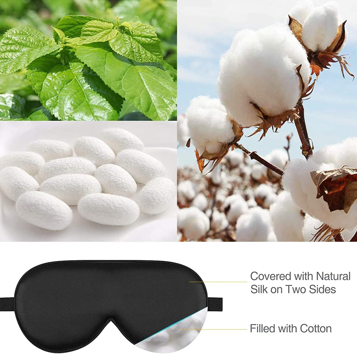 Silk Sleep Mask 100% Pure Silk Eye Mask with Sleep Earplug Adjustable Strap, Eye Sleeping Mask Night Mask Eye Shade Cover (Wine Red)