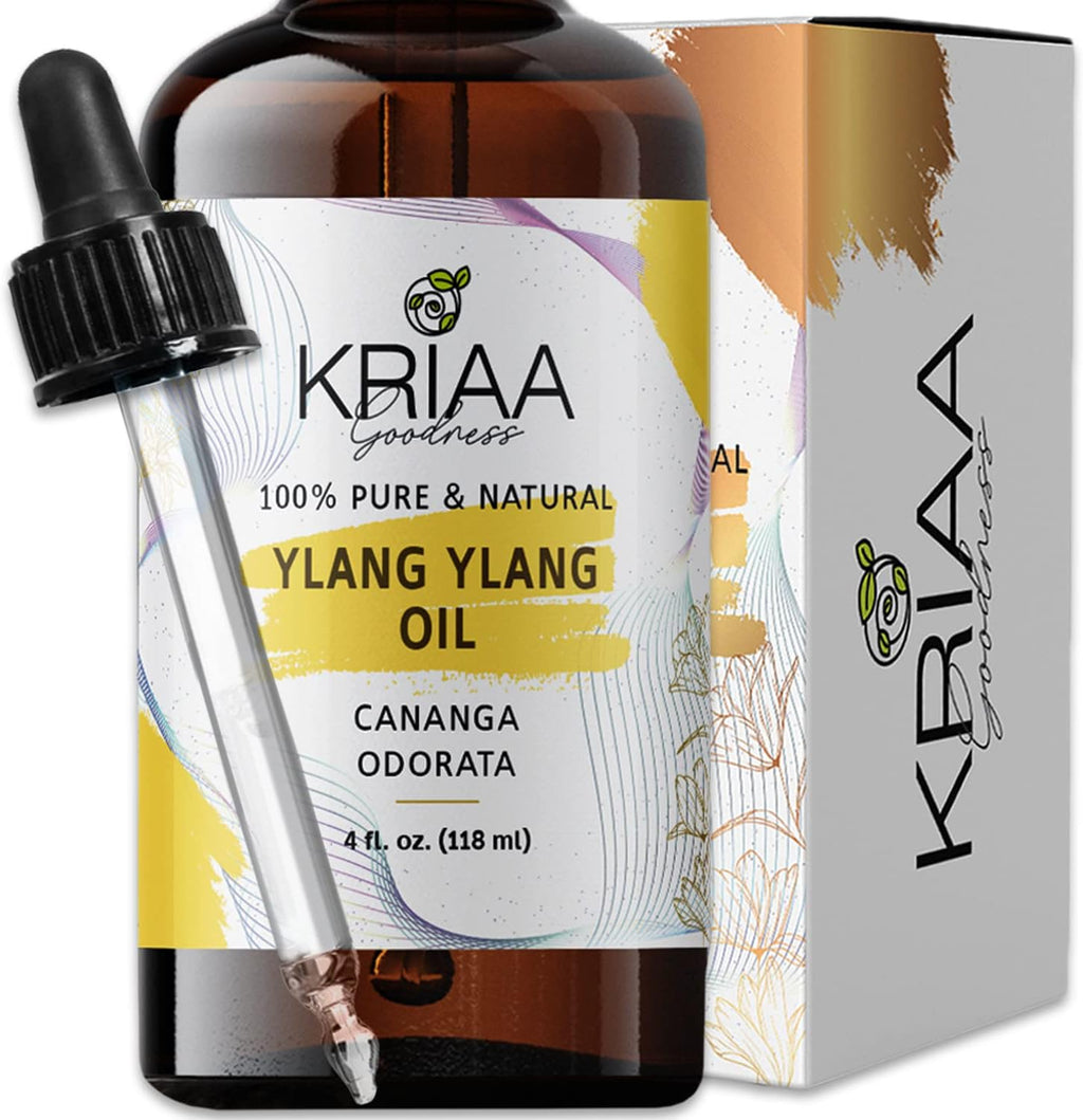 Ylang Ylang Essential Oil with Dropper - Pure & Organic Aromatherapy for Diffuser, Spray, Soap, Massage, Candles, Body Wash, Shower Steamers, and Multi-Use Fragrance Huile Essentielle