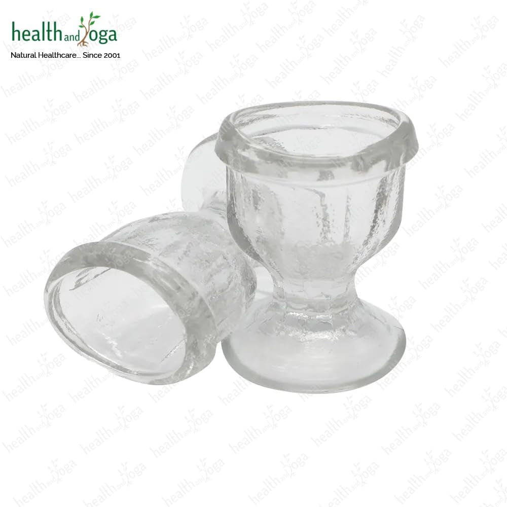 Chilleyes Transparent Glass Eye Wash Cup - Effective Eye Rinse and Cleansing – Eco-Friendly, Non-Reactive, Safe and Comfortable (Set of 2)
