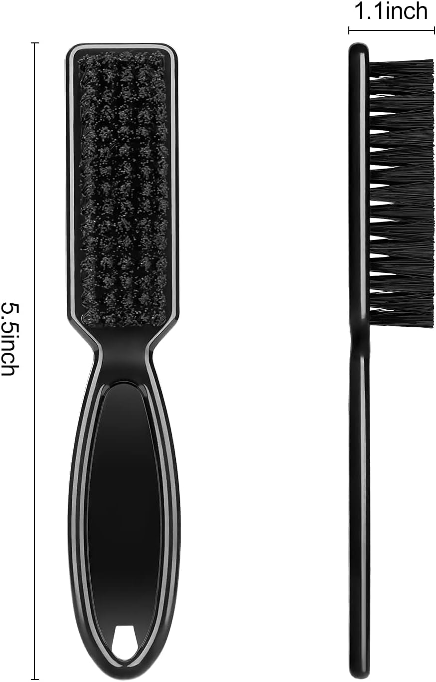 6-Piece Barber Blade Cleaning Brush Set - Nylon Clipper Cleaner Brushes for Men (Red/Black)