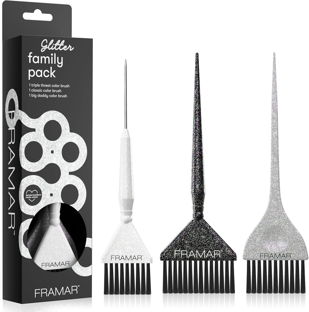 Family Pack Hair Dye Brush Set, Hair Colour Brush Set, Hair Dye Kit, Highlights Hair Dye Kit, Hair Color Brush, Brosse De Teinture Pour Les Cheveux - Glitter 3 Pack