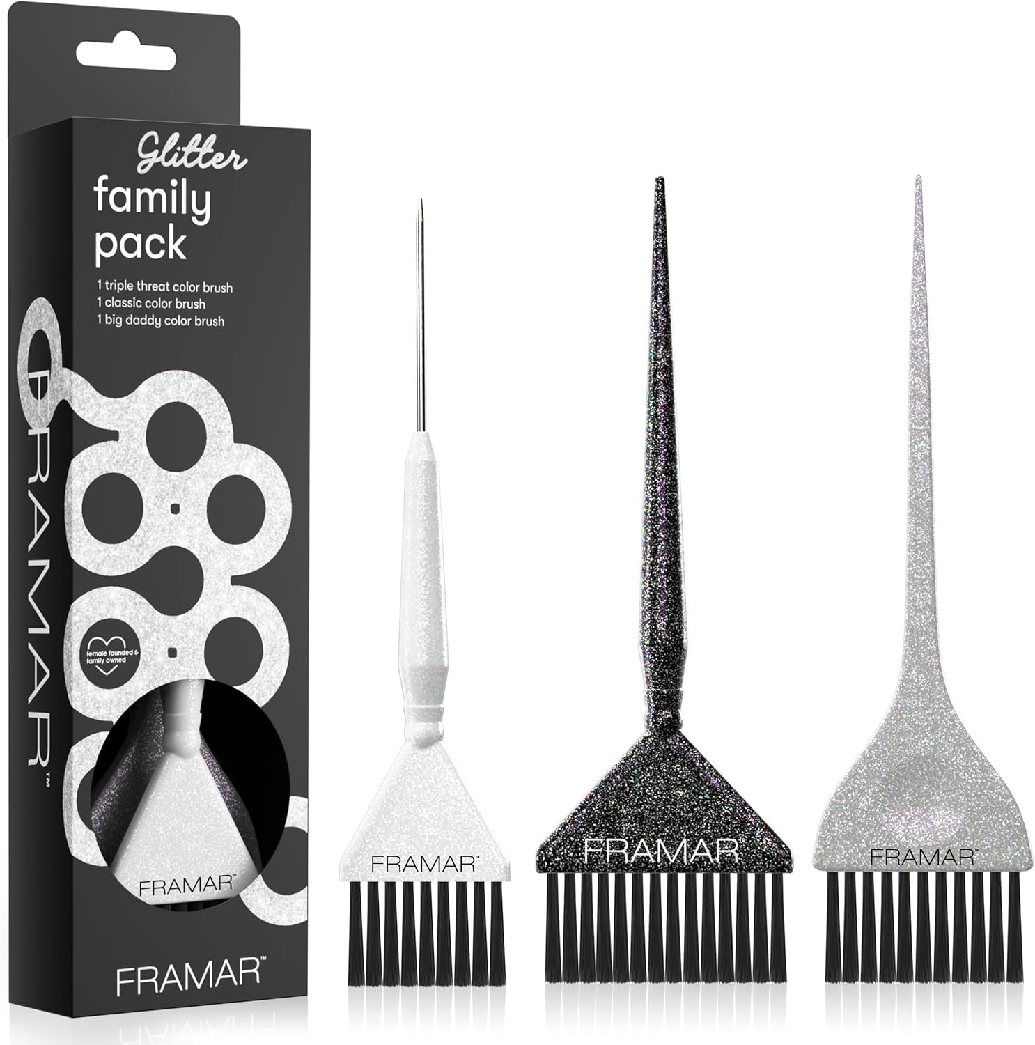 Family Pack Hair Dye Brush Set, Hair Colour Brush Set, Hair Dye Kit, Highlights Hair Dye Kit, Hair Color Brush, Brosse De Teinture Pour Les Cheveux - Glitter 3 Pack