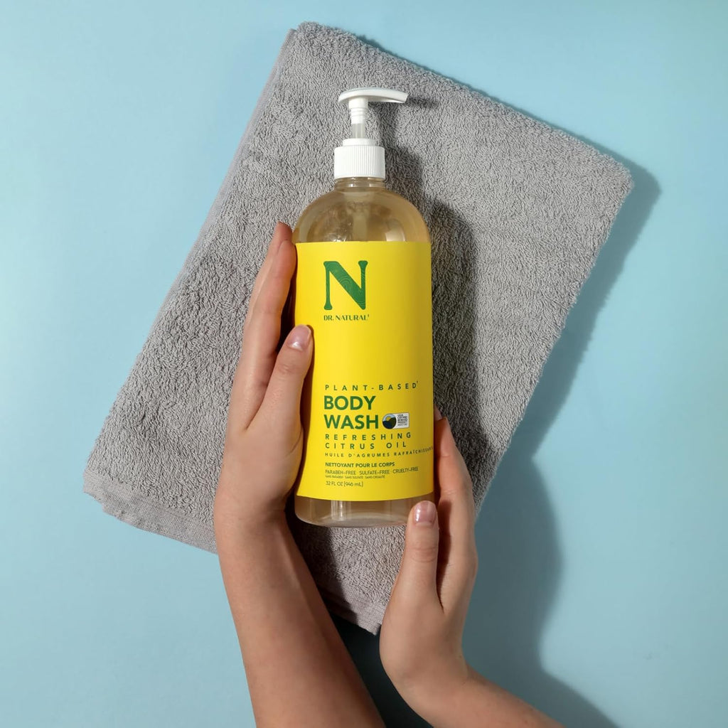 Refreshing Citrus Oil Body Wash - Dry Skin Moisturizing Natural Body Wash with Shea Butter and Coconut Oil - for Family and Pets - 946 Ml