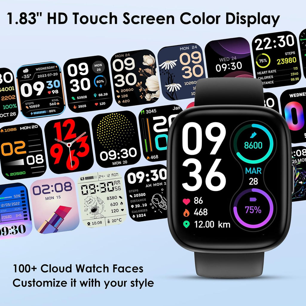 Smart Watch, 1.83" Touch Screen Smartwatch with Alexa Built-In IP68 Waterproof, Pedometer for Men and Women (Pink)