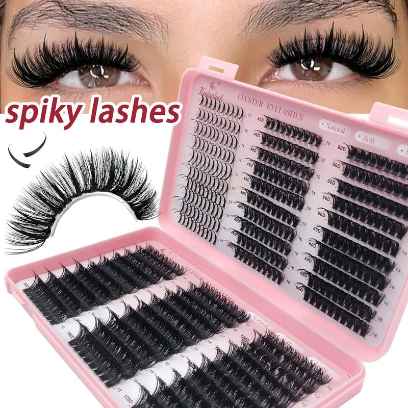 Russian Lash Extensions Spikes Lash Individuals 100D 120D Volume Eyelash Clusters D-Curly Lash Clusters 10-20MM DIY Lash Extensions,6 Styles Synthetic Lash Spike Lashes Individual Lash Clusters,Natural Look Makeup Lightweight Cosmetic Tapered Tips