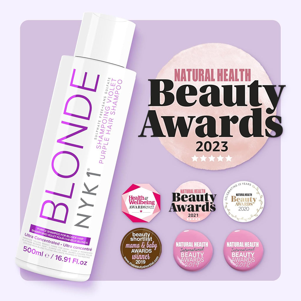 Purple Shampoo for Blonde Hair Blonde Shampoo (500Ml) SULPHATE FREE Blue Shampoo Toner for Blonde Hair Removes Brassy Tones - Silver Shampoo for Bleached Platinum Gray Hair No Yellow Shampoo