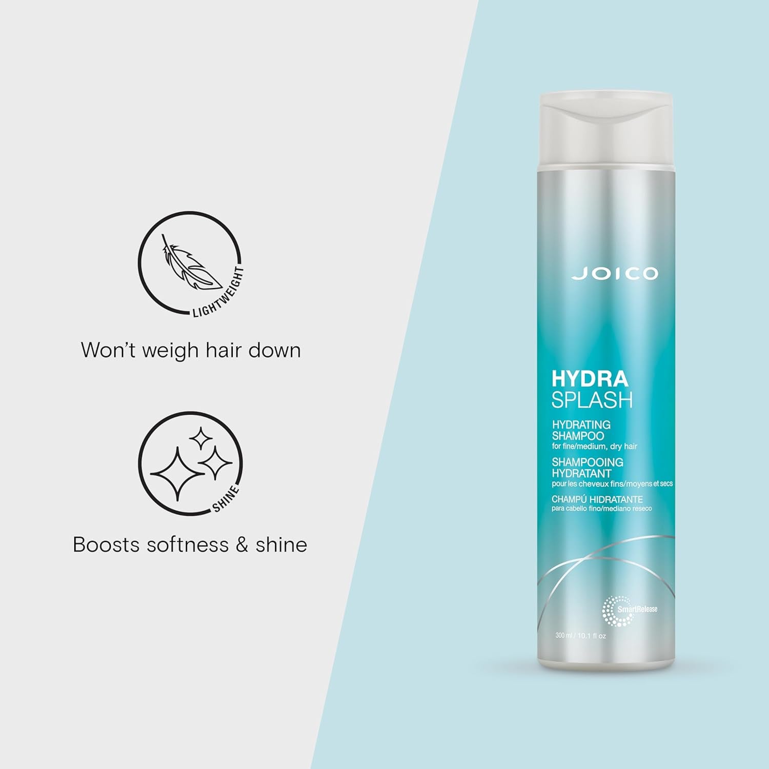 Hydrasplash Hydrating Shampoo or Conditioner for Fine to Medium Hair, Moisturizing Dry Damaged Hair with Keratin and Coconut Oil