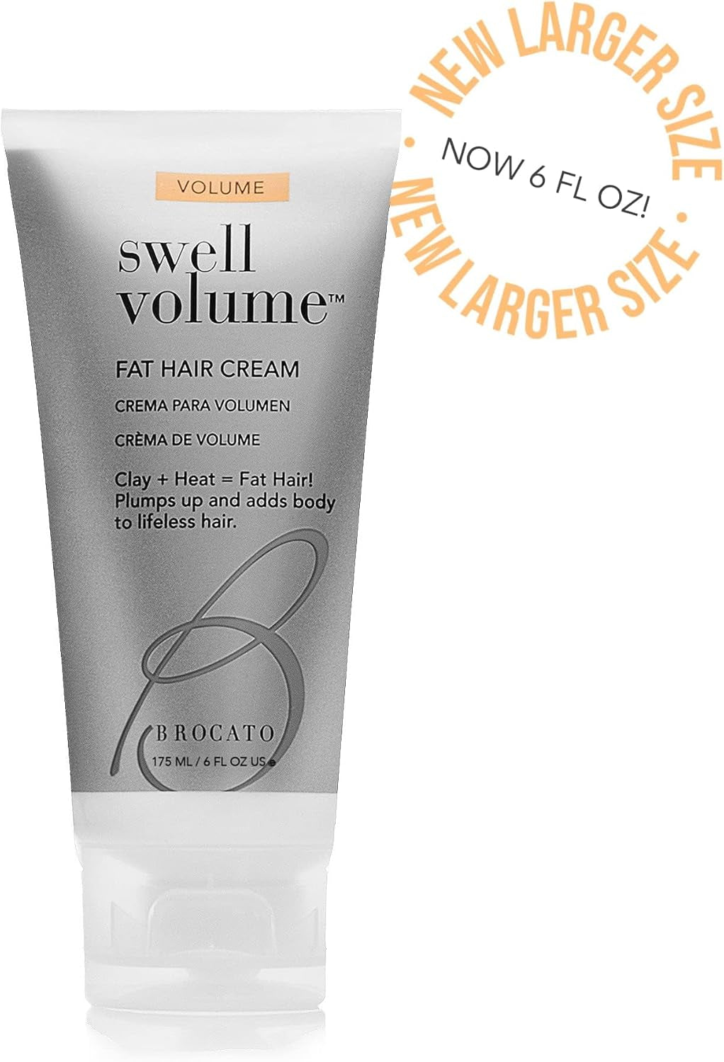 Swell Volume Hair Creams: Volumizing & Thickening Products for Men & Women - Heat Activated Fat Hair Volumizer Cream Plumps, Shapes & Adds Thickness to Thin Hair - Formulated with Clay - 6 Oz