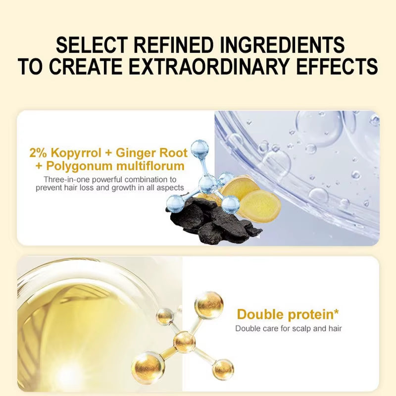 PURC Ginger Hair Care Essence to Promote Hair Growth Essence to Repair Dry Bifurcated Hair Oil Scalp Care for Both Men and Women