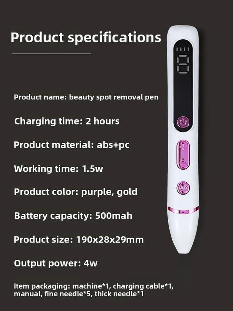 LCD Beauty Pen - Rejuvenating Facial Massager with Ultrasonic Vibrations for Fine Lines & Circulation - Portable Travel Design - Perfect Gift for Birthdays & Holidays