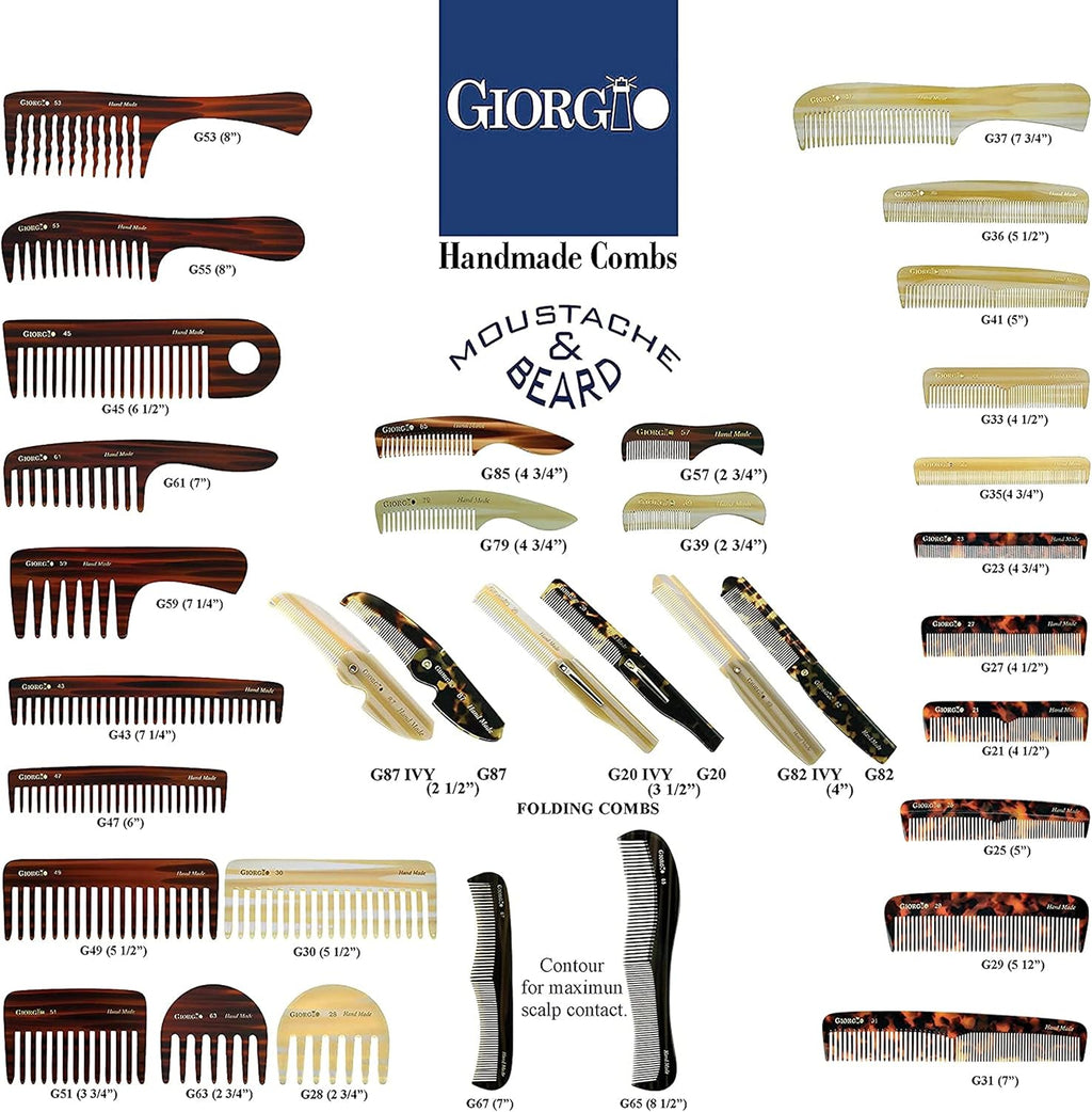 G49 Yellow Tokio, Large Hair Detangling Comb, Wide Teeth for Thick Curly Wavy Hair, Detangler Comb for Wet and Dry, Handmade of Quality Cellulose, Saw-Cut, Hand Polished