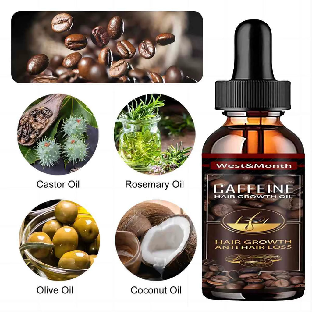 Caffeine Hair Growth Essential Oil Hair Loss Preventation Nourishing Hair Roots Hair Repair Treatment Oil Promote Hair Growth