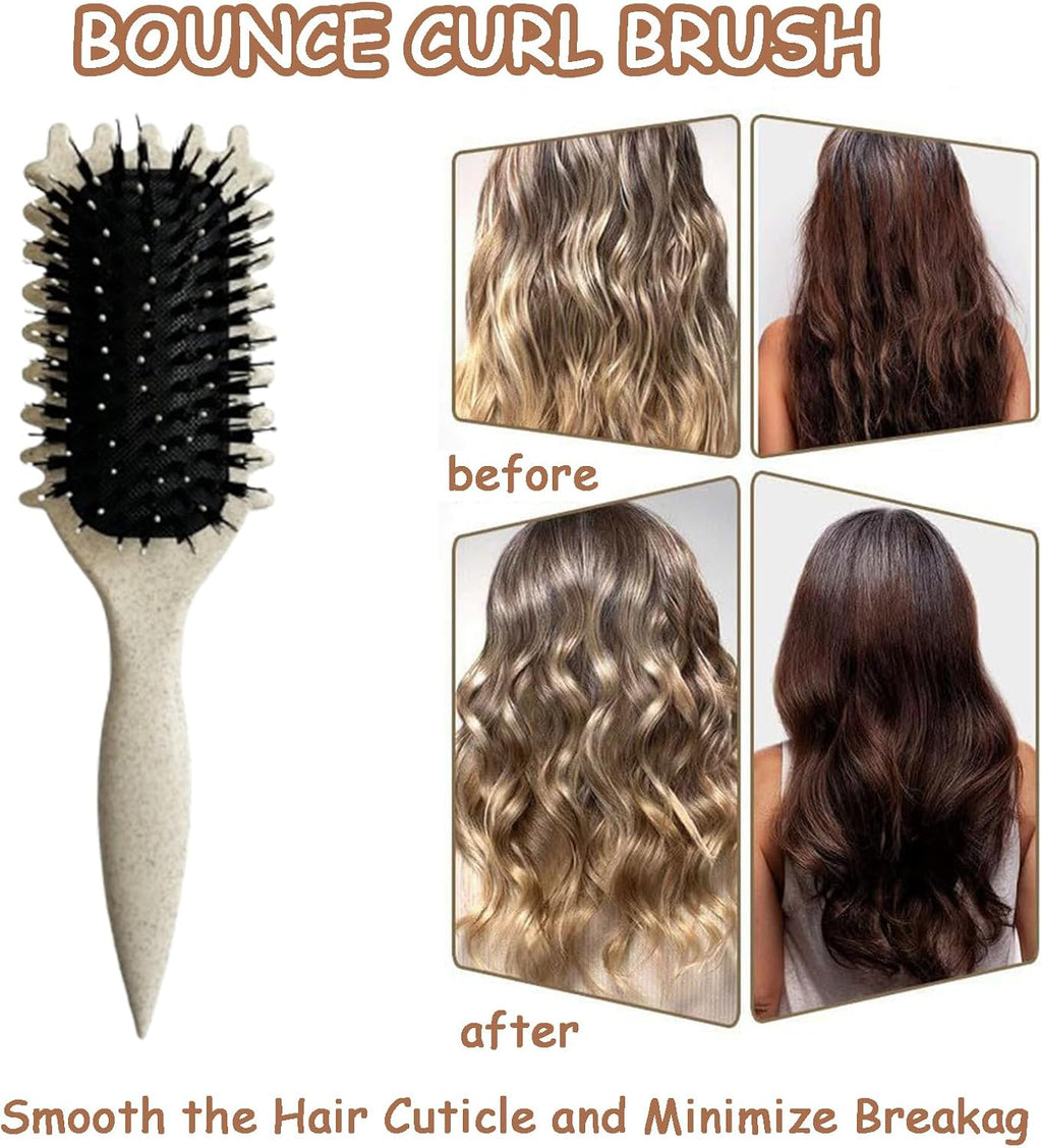Curly Hair Brush,Curl Brush,Curl Defining Brush,Newest Boar Bristle Hair Brush,Suitable for All Hair Types,Including Hair Grab and Headband,Boar Bristle Hair Brush,Hair Brush for Women(Beige)