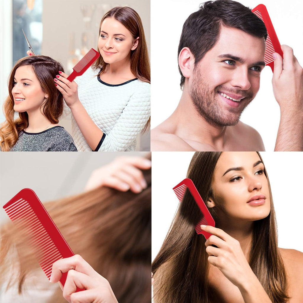 3 Pieces Barber Combs Flat Top Clipper Combs Hair Cutting for Flat Top and Clipper Cuts(Red)