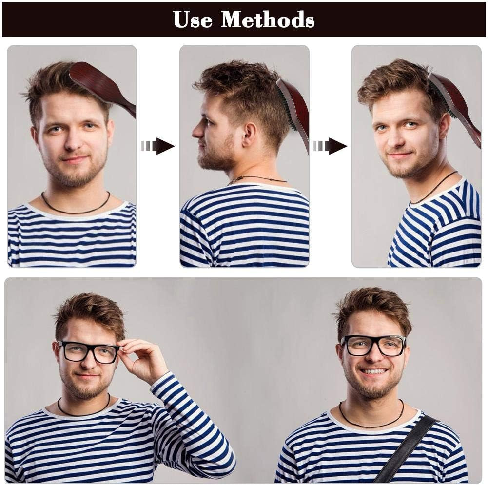 Brush, Hair Comb with Wooden Handle, Real Soft Hair Brush Wild Boar Bristle Brush in Beech Wood Color Hair Comb with Wooden Handle Styling Tool for Beard Care Beard Brush