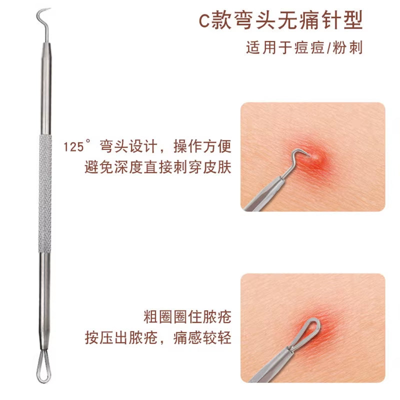 1Pcs Stainless Steel Acne Removal Needles Acne Blackhead Remover Tools Spoon Face Skin Care Tool Cleaner Deep Cleansing Tools